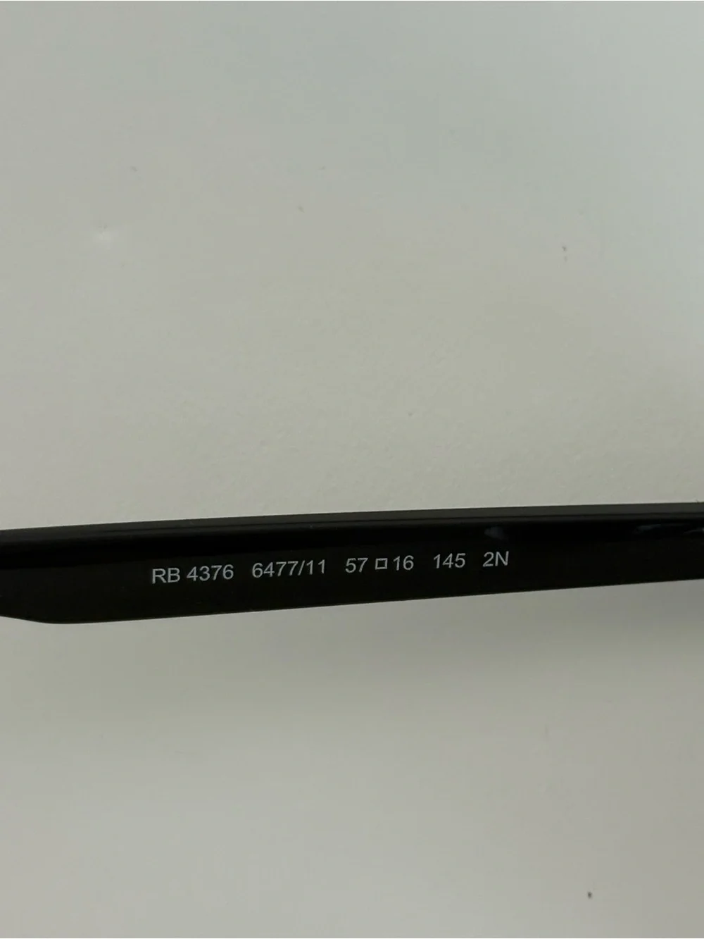 Ray Ban Aviator RB 4376 6477/11 57-16 145 2N Sunglasses Black, Clear Frame